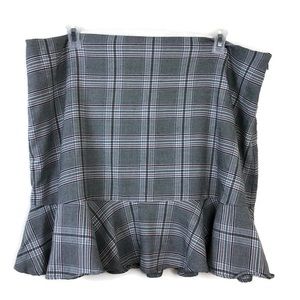 Ann Taylor Loft 18 Black and White Plaid Skirt